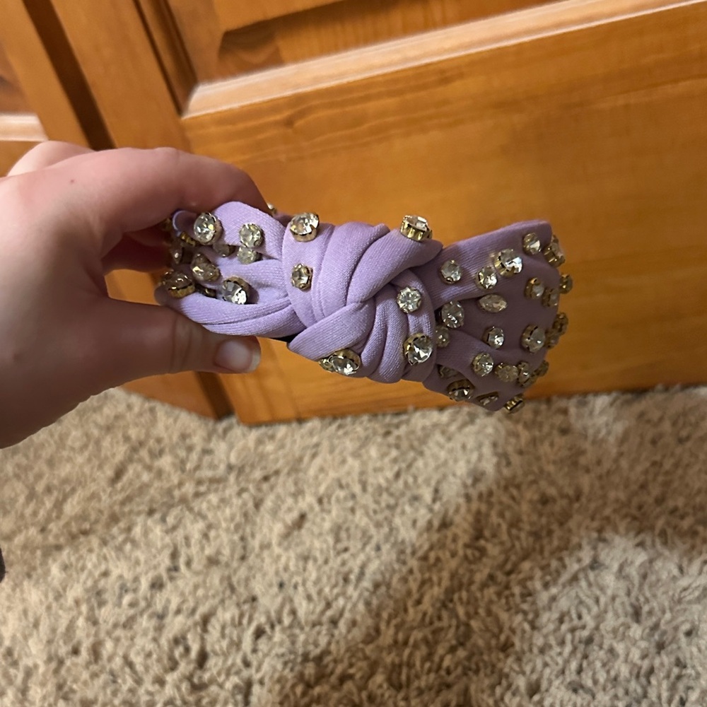 NEW Lavender Knotted Crystal Embellished Headband - Picture 4 of 5